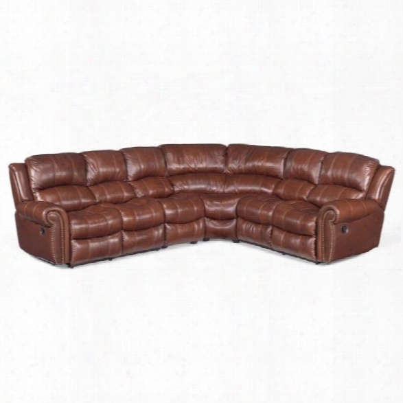 Hooker Furniture 4-piece Leather Reclining Sectional In Cognac