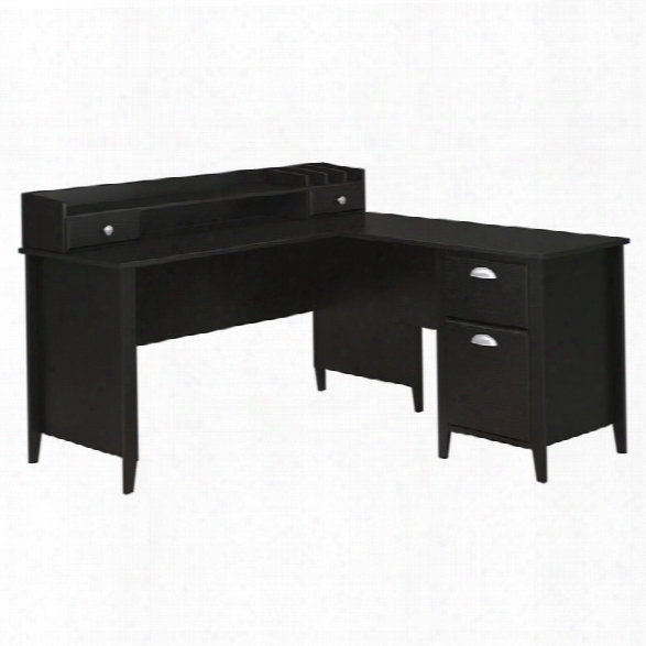 Kathy Ireland By Bush Connecticut 60 L Desk In Black Suede Oak