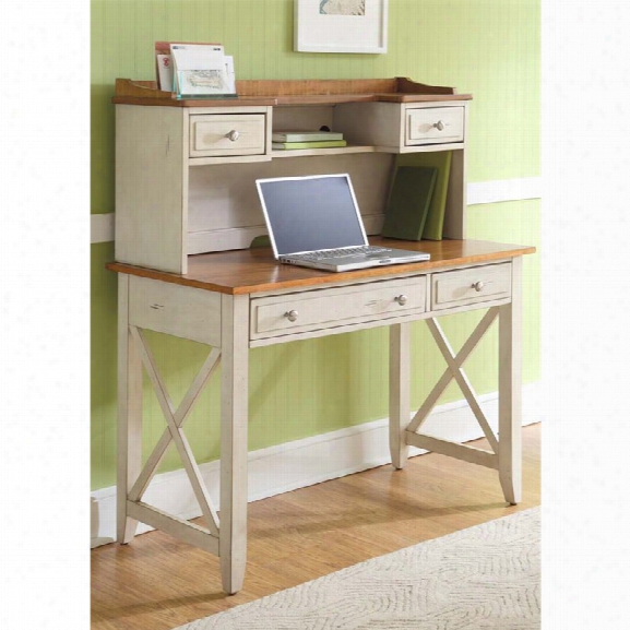 Liberty Furniture Ocean Isle Computer Desk And Hutch In Bisque