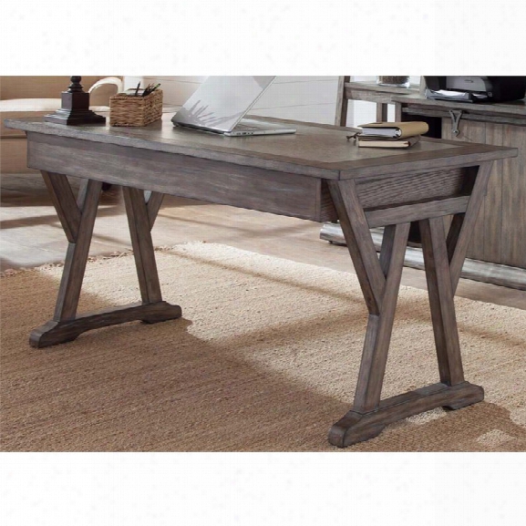 Liberty Furniture Stone Brook Computer Desk In Rustic Saddle