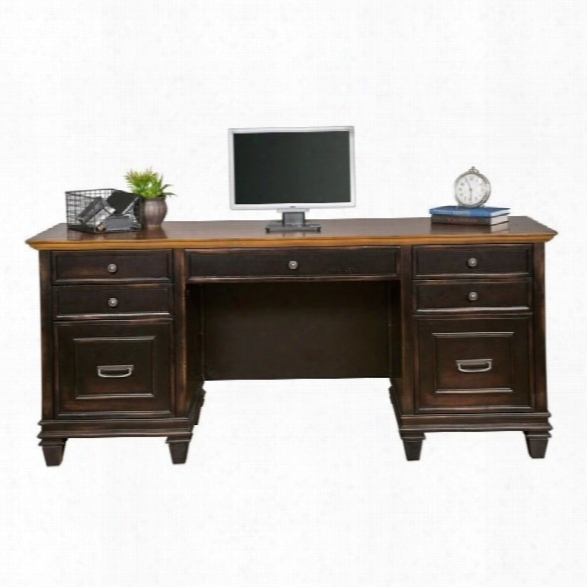 Martin Furniture Hartford Credenza In Two Tone Distressed Black