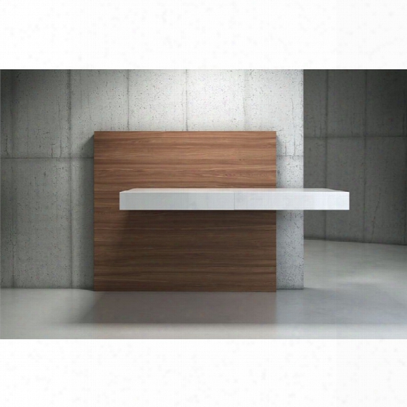 Modloft Walker Desk In White Lacquer On Walnut