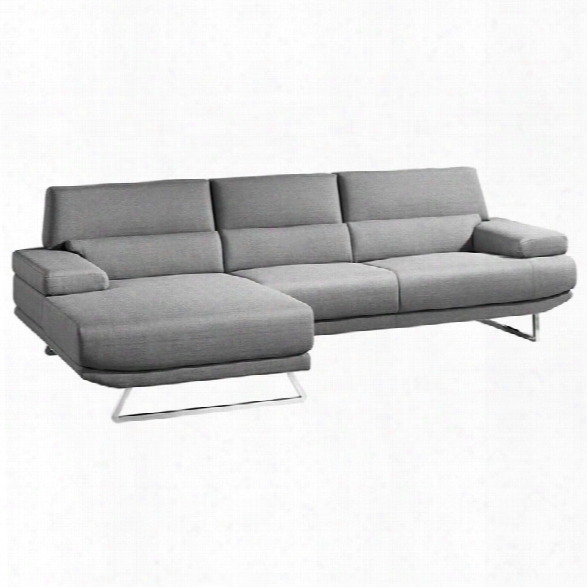 Moe's Jenn Left Facing Fabric Sectional In Dark Gray