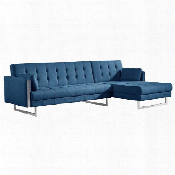 Moe's Palomino Right Facing Sleeper Sectional In Blue