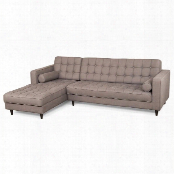 Moe's Romano Left Sectional In Dark Gray