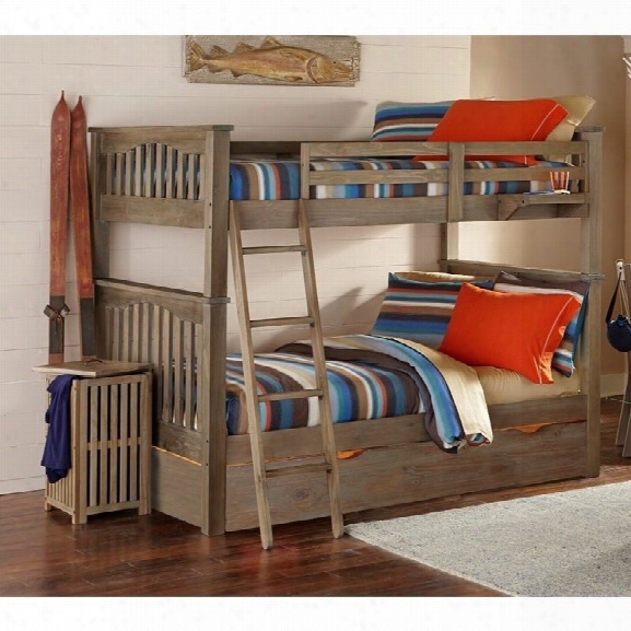 Ne Kids Highlands Harperf Ull Over Full Bunk With Trundle In Driftwood