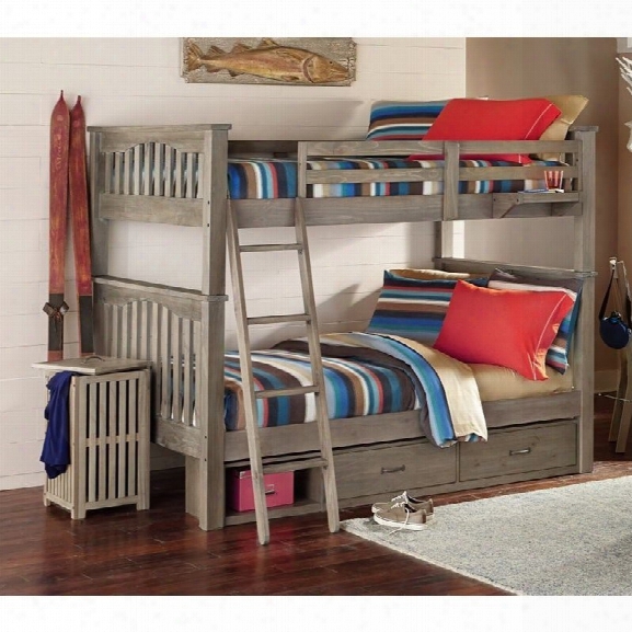 Ne Kids Highlands Harper Full Over Full Storage Bunk Bed In Driftwood