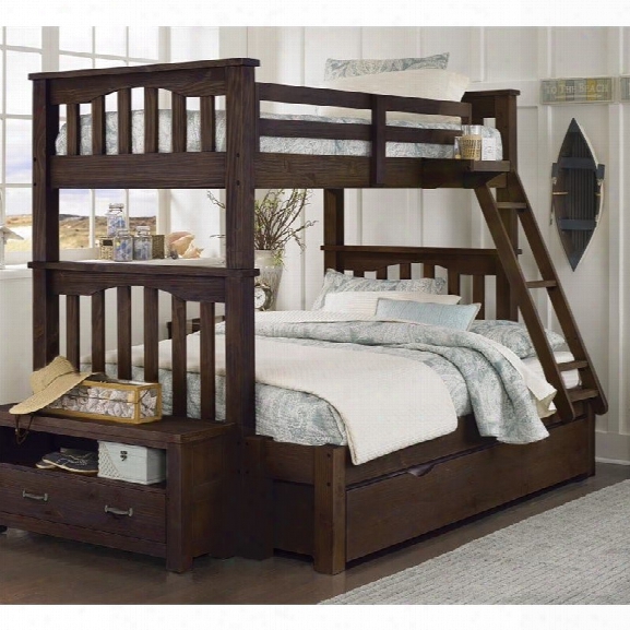 Ne Kids Highlands Harper Twin Over Full Bunk With Trundle In Espresso