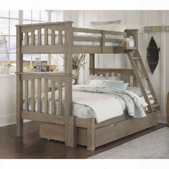 Ne Kids Highlands Harper Twin Over Full Bunk With Trundle In Driftwood