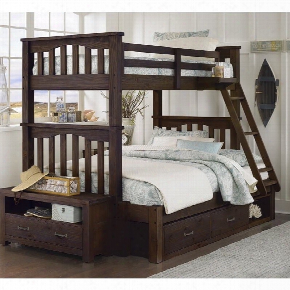 Ne Kids Highlands Harper Twin Over Full Storage Bunk Bed In Espresso