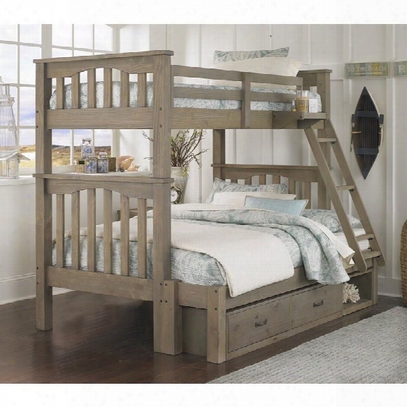 Ne Kids Highlands Harper Twin Over Full Storage Bunk Bed In Driftwood