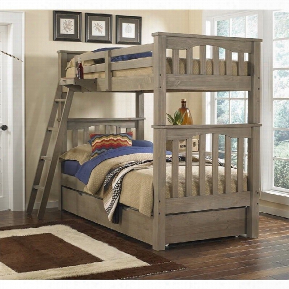 Ne Kids Highlands Harper Twin Over Twin Bunk With Trundle In Driftwood