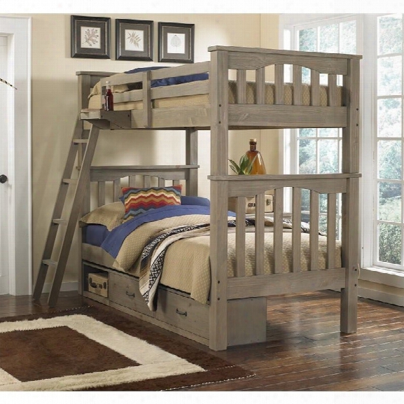 Ne Kids Highlands Harper Twin Over Twin Storage Bunk Bed In Driftwood