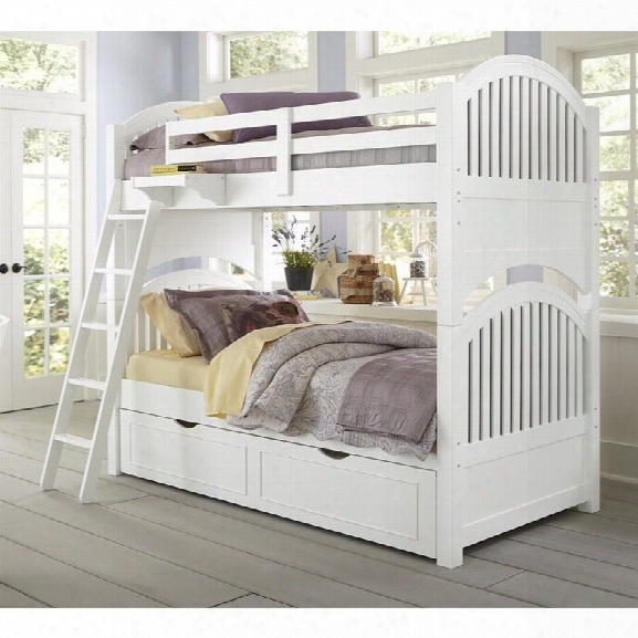 Ne Kids Lake House Adrian Twin Over Twin Bunk With Trundle In White