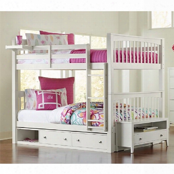 Ne Kids Pulse Full Over Full Storage Slat Bunk Bed In White