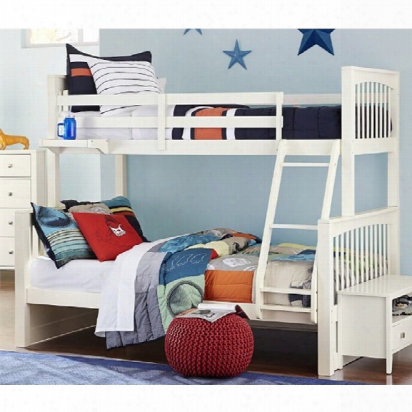 Ne Kids Pulsee Twin Over Full Slat Bunk Bed In White