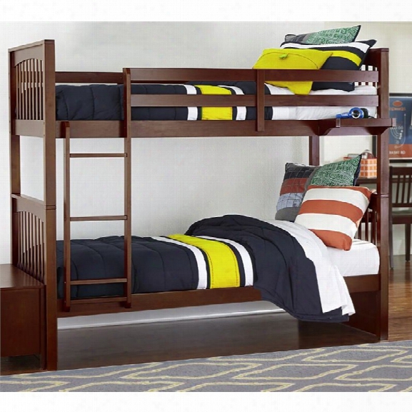 Ne Kids Pulse Twin Over Twin Slat Bunk Bed In Cherry