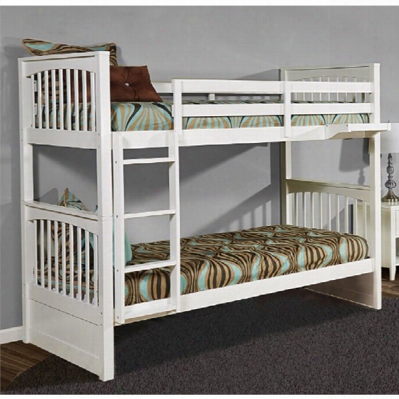 Ne Kids Pulse Twin Over Doubled Slat Bunk Bed In White