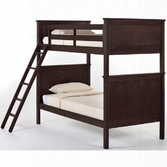 Ne Kids School House Casey Bunk Bed In Chocolate-twin Over Twin