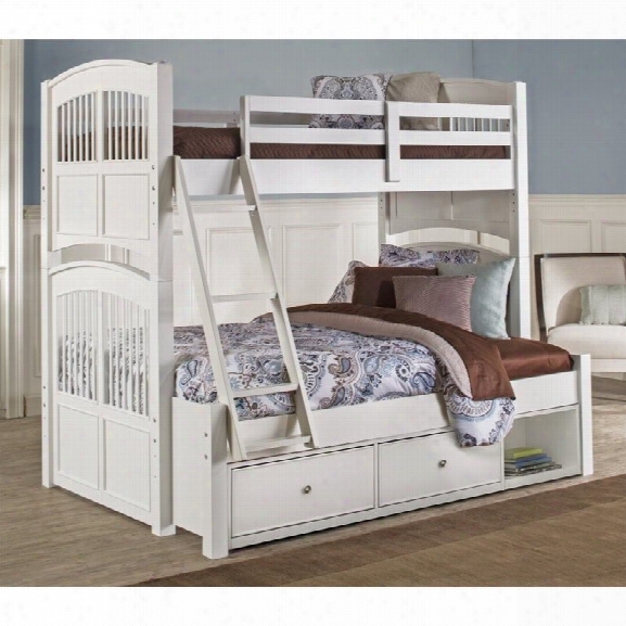 Ne Kids Walnut Street Hayden Twin Over Full Storage Bunk In White