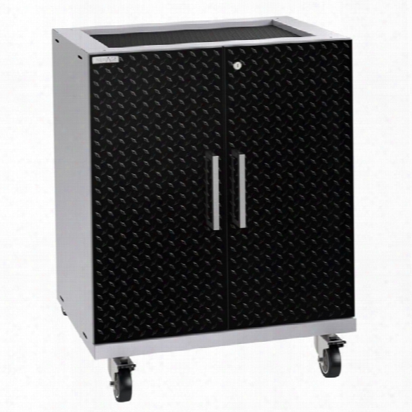 Newage Performance Plus 2.0 Diamond Plate Mobile Cabinet In Black