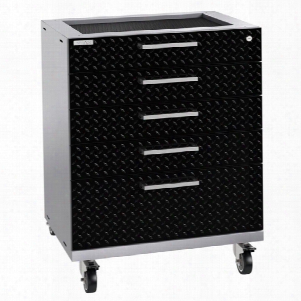 Newage Performance Plus 2.0 Diamond Plate Mobile Tool Cabinet In Black