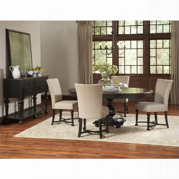 Riverside Furniture Williamsport 6 Piece Dining Table Set In Nutmeg/kettle Black