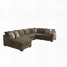 Ashley Justyna 3 Piece Right Facing Sectional in Teak