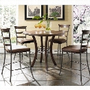 Hillsdale Cameron 5 Pc Counter Height Round Pub Set w/ Ladder Stools