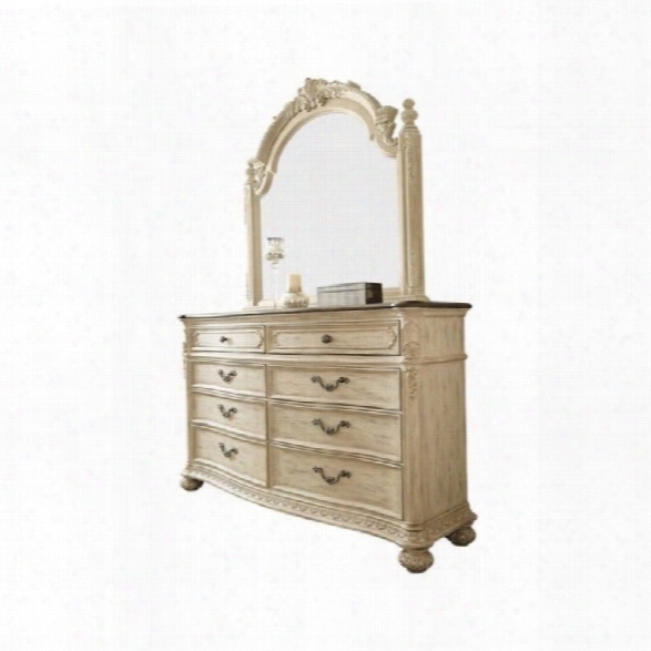 American Drew Jessica Mcclintock The Boutique Dresser And Mirror Set In White Veil