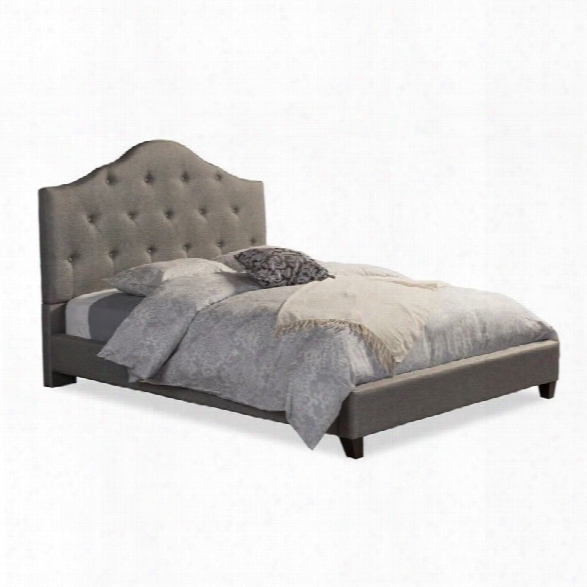 Anica Upholstered King Platform Bed In Gray