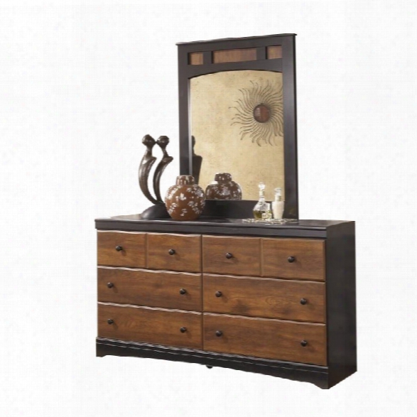 Ashley Aimwell 2 Piece Wood Dresser Set In Brown