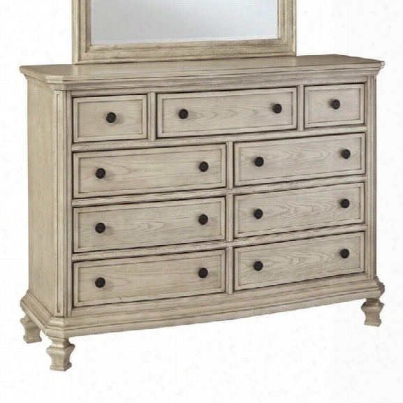 Ashley Demarlos 9 Drawer Wood Dresser In Parchment