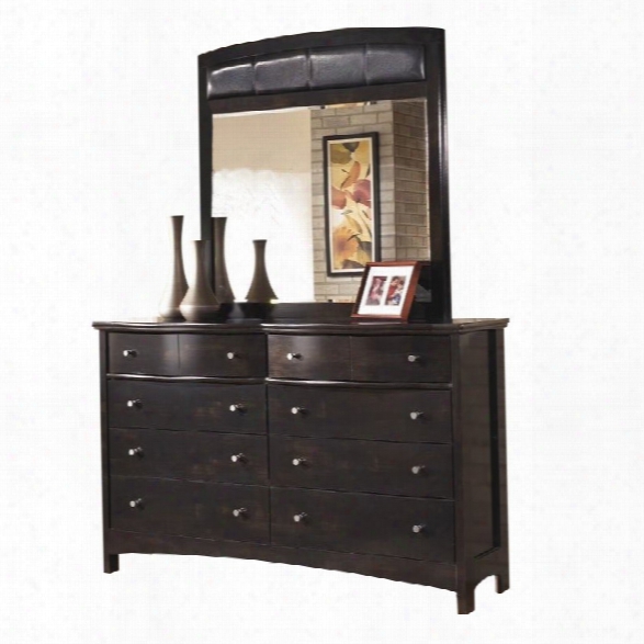 Ashley Harmony 2 Piece Dresser Set In Dark Brown