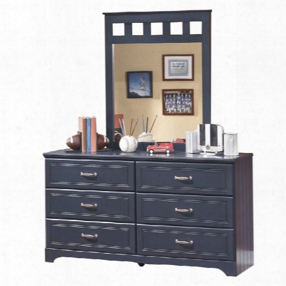 Ashley Leo 2 Piece Wood Dresser Set In Blue