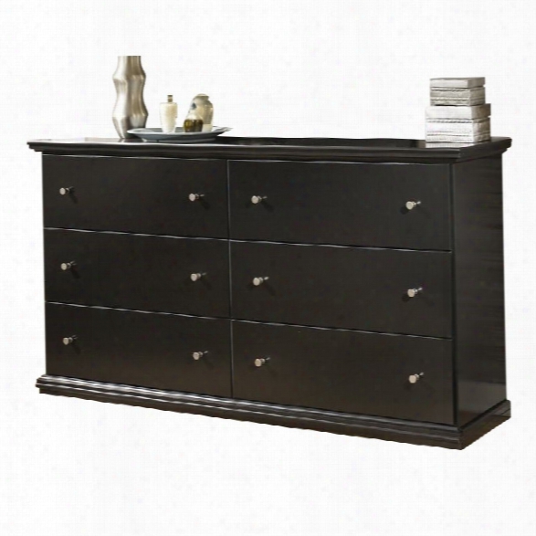 Ashley Maribel 6 Drawer Wood Double Dresser In Black