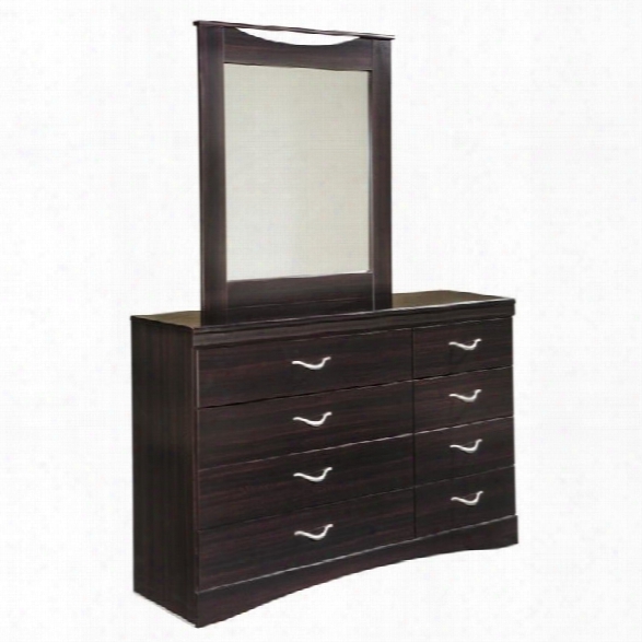 Ashley Zanbury 2 Piece Wood Dresser Set In Merlot