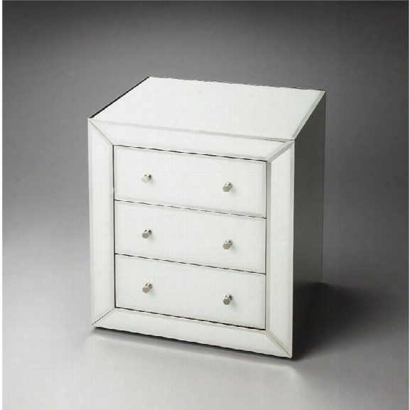 Butler Specialty Butler Loft Mirrored 3 Drawer Nightstand Ni Off White