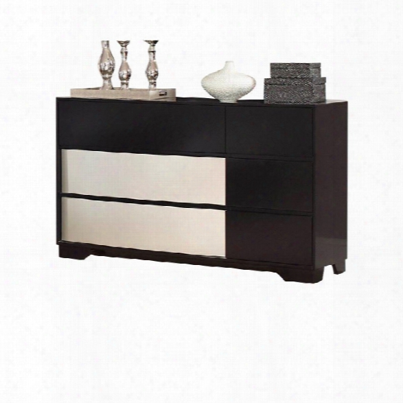 Coaster Havering Dovetail Drawer Dresser In Black And Sterling