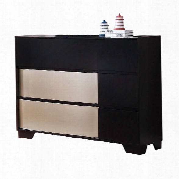 Coaster Havering Small Scale Dresser In Black And Sterling