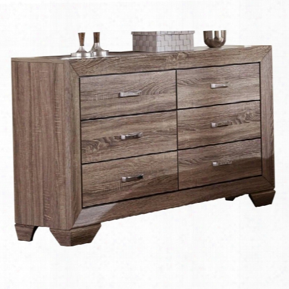 Coaster Kauffman 6 Drawer Dresser In Washed Taupe