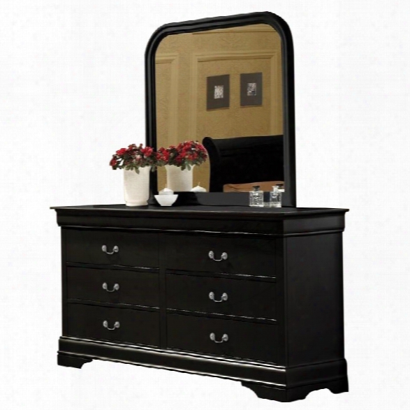 Coaster Louis Philippe Dresser And Mirror Set In Black