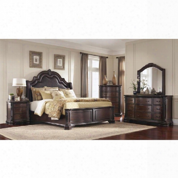 Coaster Maddison 5 Piece California King Panel Bedroom Set In Brown