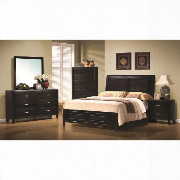 Coaster Nacey 6 Piece Bedroom Set In Browwn Black Stain