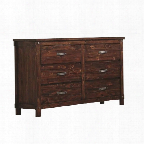 Coater Noble 6 Drawer Dresser In Rustic Oak