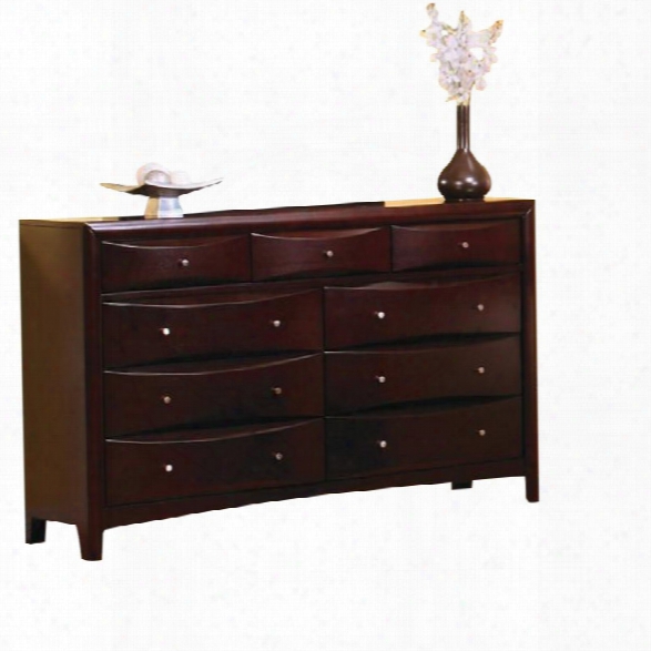 Coaster Phoenix 7 Drawer Double Dresser In Rich Cappuccino