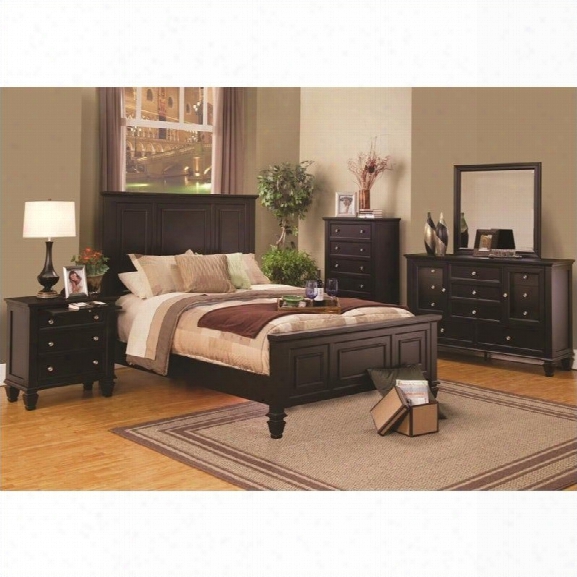 Coaster Sandy Beach 4 Piece Bedroom Set In Cappuccino Finish