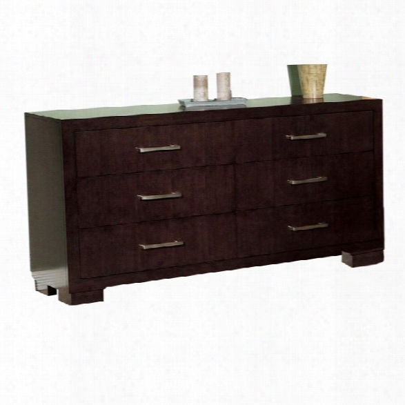 Coaster Six Drawer Dresser In Light Cappuccino Finish