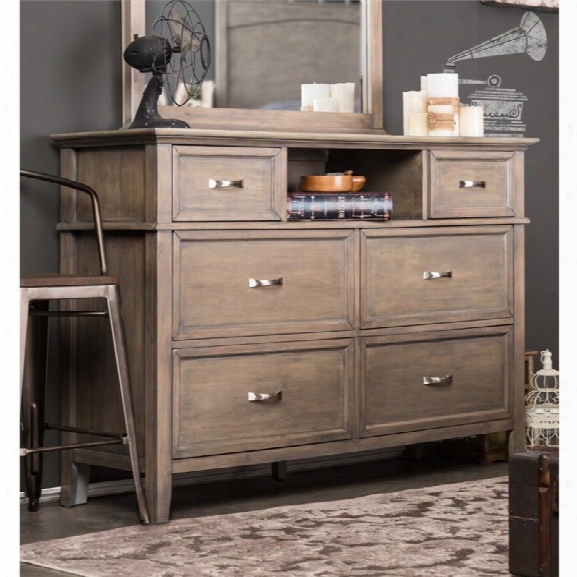 Furniture Of America Ackerson 6 Drawer Dresser In Weathered Oak