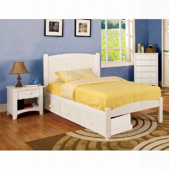 Furniture Of America Barstock 2 Piece Bedroom Set In White